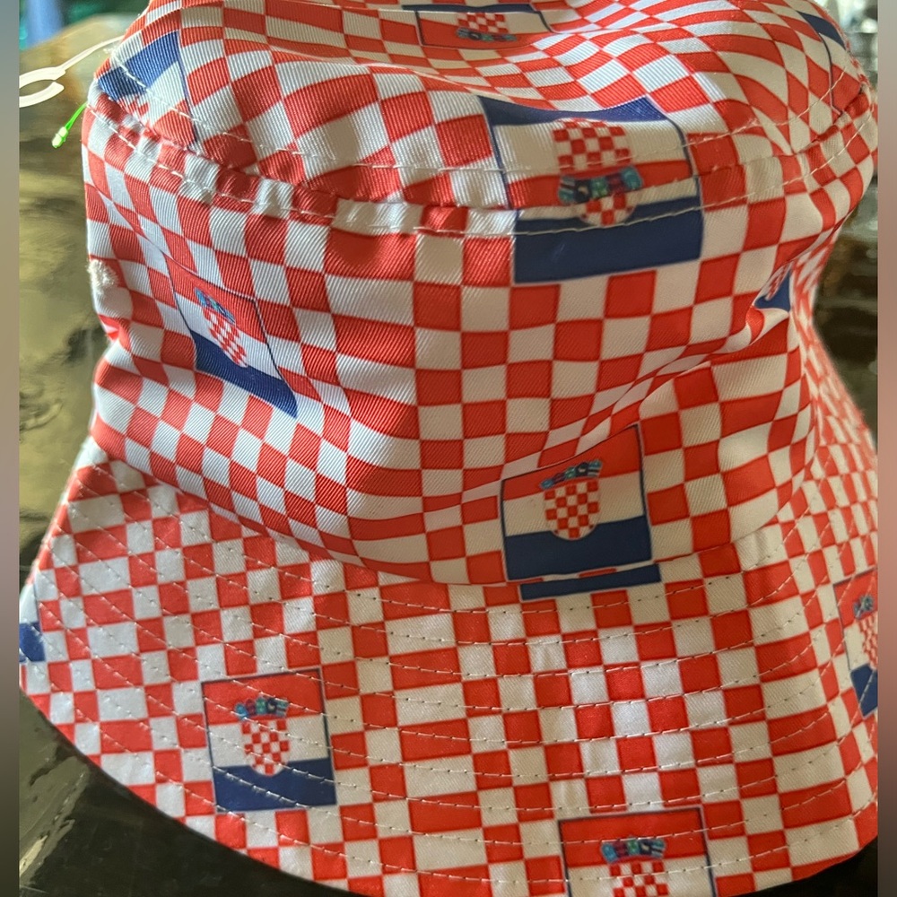 Red and White Checkered Bucket Hat